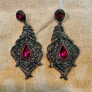 Betsey Johnson Peacock Style Earrings